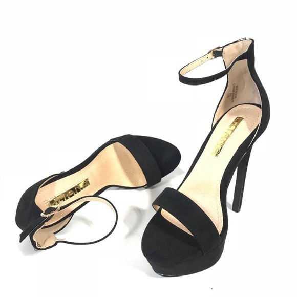 Liliana Black Platform High Heel Stilettos - Picture 2 of 3